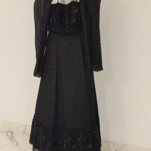 Mother of the bride black ball gown
